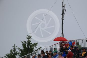 World © Octane Photographic Ltd. Fans with umbrella. Saturday 11th June 2016, F1 Canadian GP Practice 3, Circuit Gilles Villeneuve, Montreal, Canada. Digital Ref :1588LB1D1219