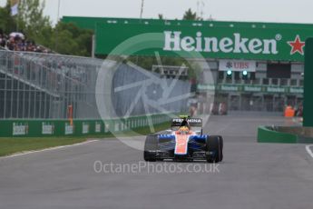 World © Octane Photographic Ltd. Manor Racing MRT05 – Rio Haryanto. Saturday 11th June 2016, F1 Canadian GP Qualifying, Circuit Gilles Villeneuve, Montreal, Canada. Digital Ref :1589LB1D1497