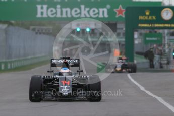 World © Octane Photographic Ltd. McLaren Honda MP4-31 – Fernando Alonso. Saturday 11th June 2016, F1 Canadian GP Qualifying, Circuit Gilles Villeneuve, Montreal, Canada. Digital Ref :1589LB1D1533