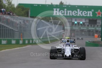 World © Octane Photographic Ltd. Williams Martini Racing, Williams Mercedes FW38 – Valtteri Bottas. Saturday 11th June 2016, F1 Canadian GP Qualifying, Circuit Gilles Villeneuve, Montreal, Canada. Digital Ref :1589LB1D1639