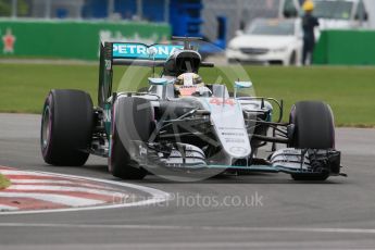 World © Octane Photographic Ltd. Mercedes AMG Petronas W07 Hybrid – Lewis Hamilton. Saturday 11th June 2016, F1 Canadian GP Qualifying, Circuit Gilles Villeneuve, Montreal, Canada. Digital Ref :1589LB1D1645