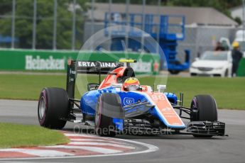 World © Octane Photographic Ltd. Manor Racing MRT05 – Rio Haryanto. Saturday 11th June 2016, F1 Canadian GP Qualifying, Circuit Gilles Villeneuve, Montreal, Canada. Digital Ref :1589LB1D1657