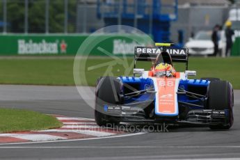 World © Octane Photographic Ltd. Manor Racing MRT05 – Rio Haryanto. Saturday 11th June 2016, F1 Canadian GP Qualifying, Circuit Gilles Villeneuve, Montreal, Canada. Digital Ref :1589LB1D1722