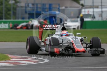 World © Octane Photographic Ltd. Haas F1 Team VF-16 – Romain Grosjean and Esteban Gutierrez. Saturday 11th June 2016, F1 Canadian GP Qualifying, Circuit Gilles Villeneuve, Montreal, Canada. Digital Ref :1589LB1D1726