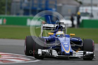 World © Octane Photographic Ltd. Sauber F1 Team C35 – Marcus Ericsson. Saturday 11th June 2016, F1 Canadian GP Qualifying, Circuit Gilles Villeneuve, Montreal, Canada. Digital Ref :1589LB1D1857