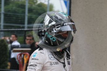 World © Octane Photographic Ltd. Mercedes AMG Petronas W07 Hybrid – Nico Rosberg. Saturday 11th June 2016, F1 Canadian GP Qualifying Parc Ferme, Circuit Gilles Villeneuve, Montreal, Canada. Digital Ref :1589LB1D1906