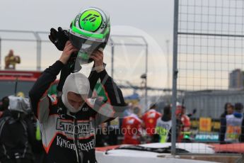 World © Octane Photographic Ltd. Sahara Force India VJM09 - Nico Hulkenberg. Saturday 11th June 2016, F1 Canadian GP Qualifying Parc Ferme, Circuit Gilles Villeneuve, Montreal, Canada. Digital Ref :1589LB1D1920