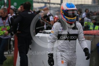 World © Octane Photographic Ltd. McLaren Honda MP4-31 – Fernando Alonso. Saturday 11th June 2016, F1 Canadian GP Qualifying Parc Ferme, Circuit Gilles Villeneuve, Montreal, Canada. Digital Ref :1589LB1D1952