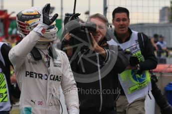 World © Octane Photographic Ltd. Mercedes AMG Petronas W07 Hybrid – Lewis Hamilton. Saturday 11th June 2016, F1 Canadian GP Qualifying Parc Ferme, Circuit Gilles Villeneuve, Montreal, Canada. Digital Ref :1589LB1D1966