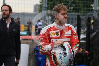 World © Octane Photographic Ltd. Scuderia Ferrari SF16-H – Sebastian Vettel. Saturday 11th June 2016, F1 Canadian GP Qualifying Parc Ferme, Circuit Gilles Villeneuve, Montreal, Canada. Digital Ref :1589LB1D2006