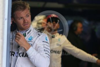 World © Octane Photographic Ltd. Mercedes AMG Petronas W07 Hybrid – Nico Rosberg and Lewis Hamilton. Saturday 11th June 2016, F1 Canadian GP Qualifying Parc Ferme, Circuit Gilles Villeneuve, Montreal, Canada. Digital Ref :1589LB1D2025