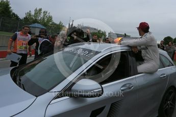 World © Octane Photographic Ltd. Mercedes AMG Petronas W07 Hybrid – Lewis Hamilton. Saturday 11th June 2016, F1 Canadian GP Qualifying Parc Ferme, Circuit Gilles Villeneuve, Montreal, Canada. Digital Ref :1589LB5D0173