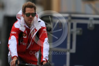 World © Octane Photographic Ltd. Scuderia Ferrari – Sebastian Vettel. Sunday 12th June 2016, F1 Canadian GP Paddock, Circuit Gilles Villeneuve, Montreal, Canada. Digital Ref :1590LB1D2174