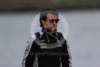 World © Octane Photographic Ltd. Sahara Force India - Sergio Perez. Sunday 12th June 2016, F1 Canadian GP Paddock, Circuit Gilles Villeneuve, Montreal, Canada. Digital Ref :1590LB1D2530