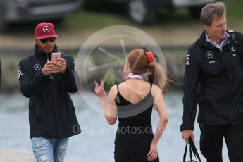 World © Octane Photographic Ltd. Mercedes AMG Petronas – Lewis Hamilton. Sunday 12th June 2016, F1 Canadian GP Paddock, Circuit Gilles Villeneuve, Montreal, Canada. Digital Ref :1590LB1D2570