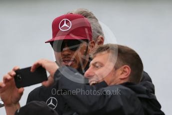 World © Octane Photographic Ltd. Mercedes AMG Petronas – Lewis Hamilton. Sunday 12th June 2016, F1 Canadian GP Paddock, Circuit Gilles Villeneuve, Montreal, Canada. Digital Ref :1590LB1D2607