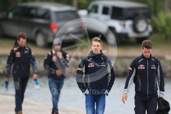 World © Octane Photographic Ltd. Scuderia Toro Rosso – Daniil Kvyat and Red Bull Racing – Daniel Ricciardo. Sunday 12th June 2016, F1 Canadian GP Paddock, Circuit Gilles Villeneuve, Montreal, Canada. Digital Ref :1590LB1D2698