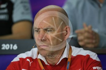 World © Octane Photographic Ltd. F1 Canadian GP FIA Personnel Press Conference, Circuit Gilles Villeneuve, Montreal, Canada. Friday 10th June 2016. Jock Clear – Senior Performance Engineer Scuderia Ferrari. Digital Ref :1585LB1D0682