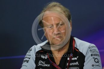 World © Octane Photographic Ltd. F1 Canadian GP FIA Personnel Press Conference, Circuit Gilles Villeneuve, Montreal, Canada. Friday 10th June 2016. Robert Fernley – Sahara Force India Deputy Team Principal. Digital Ref :1585LB1D0697