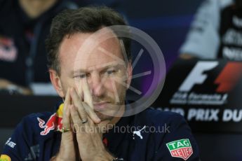 World © Octane Photographic Ltd. F1 Canadian GP FIA Personnel Press Conference, Circuit Gilles Villeneuve, Montreal, Canada. Friday 10th June 2016. Christian Horner – Team Principal Red Bull Racing. Digital Ref :1585LB1D0719