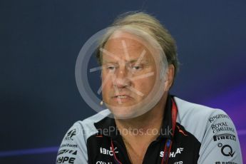 World © Octane Photographic Ltd. F1 Canadian GP FIA Personnel Press Conference, Circuit Gilles Villeneuve, Montreal, Canada. Friday 10th June 2016. Robert Fernley – Sahara Force India Deputy Team Principal. Digital Ref :1585LB1D0733