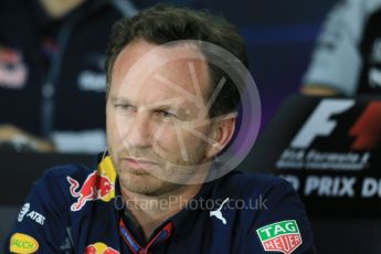 World © Octane Photographic Ltd. F1 Canadian GP FIA Personnel Press Conference, Circuit Gilles Villeneuve, Montreal, Canada. Friday 10th June 2016. Christian Horner – Team Principal Red Bull Racing. Digital Ref :1585LB1D0741