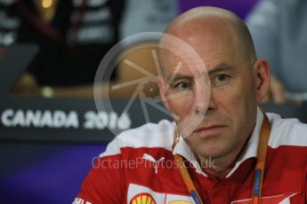 World © Octane Photographic Ltd. F1 Canadian GP FIA Personnel Press Conference, Circuit Gilles Villeneuve, Montreal, Canada. Friday 10th June 2016. Jock Clear – Senior Performance Engineer Scuderia Ferrari. Digital Ref :1585LB1D0772