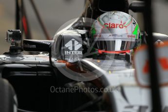 World © Octane Photographic Ltd. Sahara Force India VJM09 – Alfonso Celis. Tuesday 17th May 2016, F1 Spanish In-season testing, Circuit de Barcelona Catalunya, Spain. Digital Ref : 1555CB1D2436