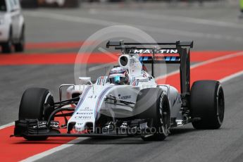 World © Octane Photographic Ltd. Williams Martini Racing, Williams Mercedes FW38 – Alex Lynn. Tuesday 17th May 2016, F1 Spanish In-season testing, Circuit de Barcelona Catalunya, Spain. Digital Ref : 1555CB1D2618