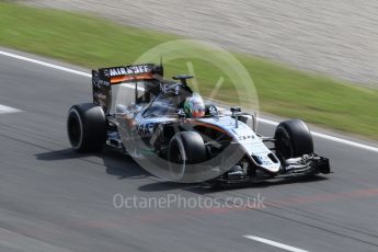 World © Octane Photographic Ltd. Sahara Force India VJM09 – Alfonso Celis. Tuesday 17th May 2016, F1 Spanish In-season testing, Circuit de Barcelona Catalunya, Spain. Digital Ref : 1555CB1D2660