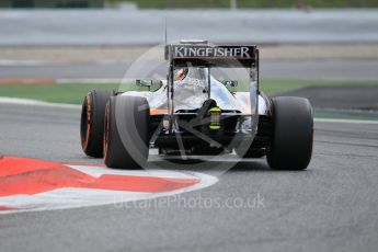 World © Octane Photographic Ltd. Sahara Force India VJM09 – Alfonso Celis. Tuesday 17th May 2016, F1 Spanish GP In-season testing, Circuit de Barcelona Catalunya, Spain. Digital Ref : 1555CB1D2909