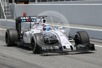 World © Octane Photographic Ltd. Williams Martini Racing, Williams Mercedes FW38 – Alex Lynn. Tuesday 17th May 2016, F1 Spanish GP In-season testing, Circuit de Barcelona Catalunya, Spain. Digital Ref :1555CB1D3181