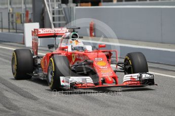 World © Octane Photographic Ltd. Scuderia Ferrari SF16-H – Sebastian Vettel. Tuesday 17th May 2016, F1 Spanish GP In-season testing, Circuit de Barcelona Catalunya, Spain. Digital Ref :1555CB1D3187