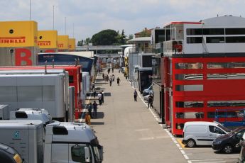 World © Octane Photographic Ltd. The paddock. Tuesday 17th May 2016, F1 Spanish GP In-season testing, Circuit de Barcelona Catalunya, Spain. Digital Ref : 1555CB7D8726