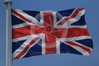 World © Octane Photographic Ltd. British Flag. Tuesday 17th May 2016, F1 Spanish In-season testing, Circuit de Barcelona Catalunya, Spain. Digital Ref : 1555LB1D9432