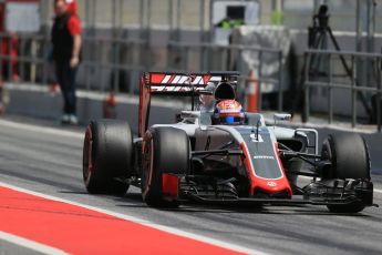 World © Octane Photographic Ltd. Haas F1 Team VF-16 – Romain Grosjean. Tuesday 17th May 2016, F1 Spanish In-season testing, Circuit de Barcelona Catalunya, Spain. Digital Ref : 1555LB1D9489