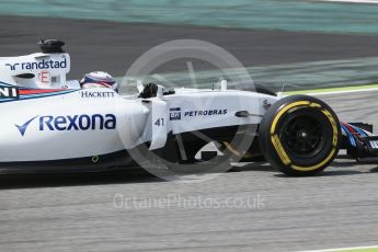 World © Octane Photographic Ltd. Williams Martini Racing, Williams Mercedes FW38 – Alex Lynn. Tuesday 17th May 2016, F1 Spanish GP In-season testing, Circuit de Barcelona Catalunya, Spain. Digital Ref :1555LB1D9686