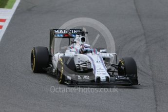 World © Octane Photographic Ltd. Williams Martini Racing, Williams Mercedes FW38 – Alex Lynn. Tuesday 17th May 2016, F1 Spanish GP In-season testing, Circuit de Barcelona Catalunya, Spain. Digital Ref :1555LB1D9711