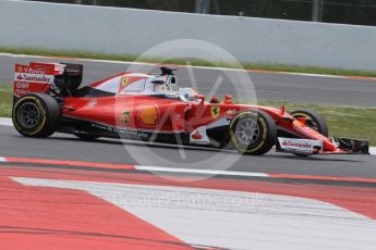 World © Octane Photographic Ltd. Scuderia Ferrari SF16-H – Sebastian Vettel. Tuesday 17th May 2016, F1 Spanish GP In-season testing, Circuit de Barcelona Catalunya, Spain. Digital Ref :1555LB1D9858