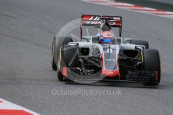 World © Octane Photographic Ltd. Haas F1 Team VF-16 – Romain Grosjean. Tuesday 17th May 2016, F1 Spanish GP In-season testing, Circuit de Barcelona Catalunya, Spain. Digital Ref :1555LB1D9969