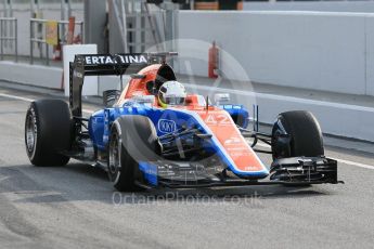 World © Octane Photographic Ltd. Manor Racing MRT05 – Jordan King. Wednesday 18th May 2016. F1 Spanish GP In-season testing, Circuit de Barcelona Catalunya, Spain. Digital Ref : 1556CB1D3541