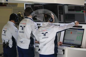 World © Octane Photographic Ltd. Williams Martini Racing team members. Wednesday 18th May 2016, F1 Spanish GP In-season testing, Circuit de Barcelona Catalunya, Spain. Digital Ref : 1556CB1D3738