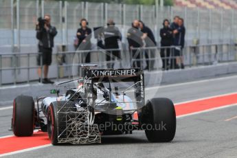 World © Octane Photographic Ltd. Sahara Force India VJM09 - Alfonso Celis. Wednesday 18th May 2016, F1 Spanish GP In-season testing, Circuit de Barcelona Catalunya, Spain. Digital Ref : 1556CB1D3766