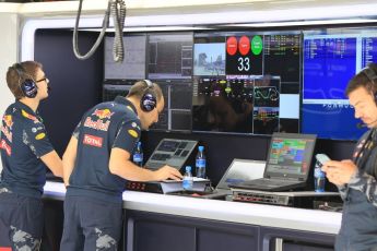 World © Octane Photographic Ltd. Red Bull Racing team members. Wednesday 18th May 2016, F1 Spanish GP In-season testing, Circuit de Barcelona Catalunya, Spain. Digital Ref : 1556CB1D3783