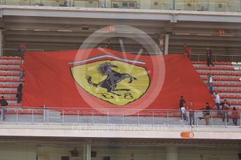 World © Octane Photographic Ltd. Scuderia Ferrari SF16-H – Antonio Fuoco fans with a backwards flag. Wednesday 18th May 2016, F1 Spanish GP In-season testing, Circuit de Barcelona Catalunya, Spain. Digital Ref :