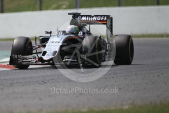 World © Octane Photographic Ltd. Sahara Force India VJM09 - Alfonso Celis. Wednesday 18th May 2016, F1 Spanish GP In-season testing, Circuit de Barcelona Catalunya, Spain. Digital Ref :