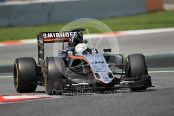 World © Octane Photographic Ltd. Sahara Force India VJM09 - Alfonso Celis. Wednesday 18th May 2016, F1 Spanish GP In-season testing, Circuit de Barcelona Catalunya, Spain. Digital Ref :