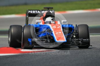 World © Octane Photographic Ltd. Manor Racing MRT05 – Jordan King. Wednesday 18th May 2016. F1 Spanish GP In-season testing, Circuit de Barcelona Catalunya, Spain. Digital Ref :