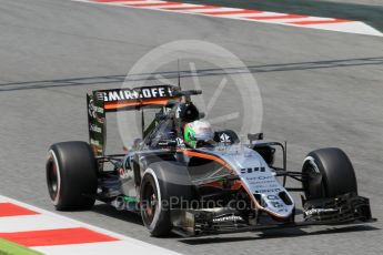 World © Octane Photographic Ltd. Sahara Force India VJM09 - Alfonso Celis. Wednesday 18th May 2016, F1 Spanish GP In-season testing, Circuit de Barcelona Catalunya, Spain. Digital Ref : 1556CB1D4223