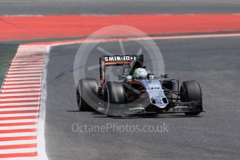 World © Octane Photographic Ltd. Sahara Force India VJM09 - Alfonso Celis. Wednesday 18th May 2016, F1 Spanish GP In-season testing, Circuit de Barcelona Catalunya, Spain. Digital Ref : 1556CB1D4306